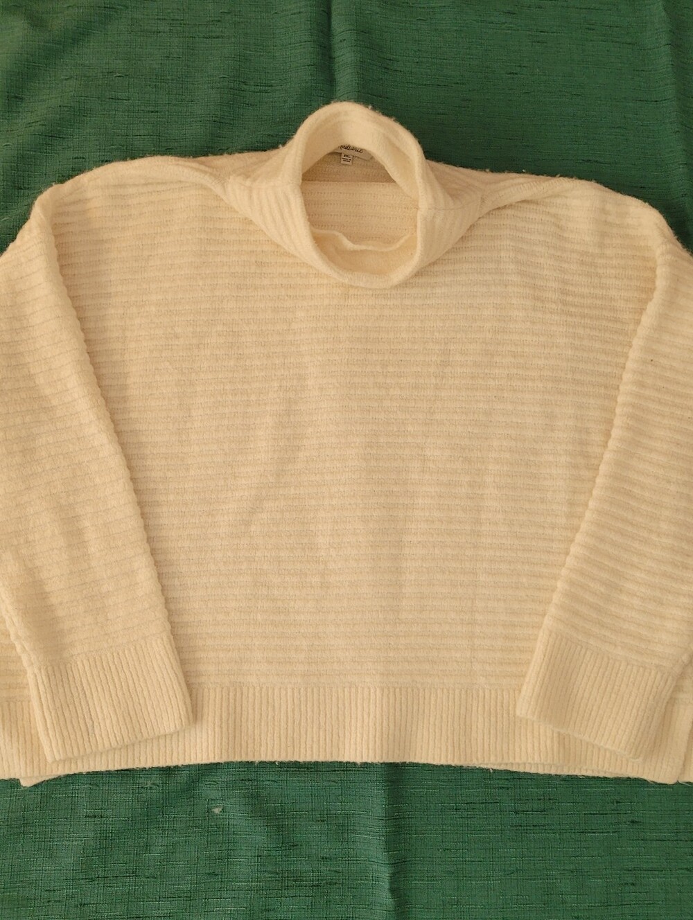 Madewell Cream Loose Turtleneck Ribbed Sweater